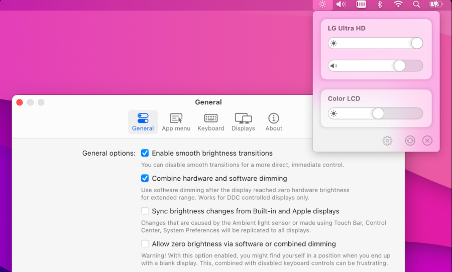 MonitorControl：免费macOS软件，像操作苹果显示器一样控制外部显示器的亮度和音量